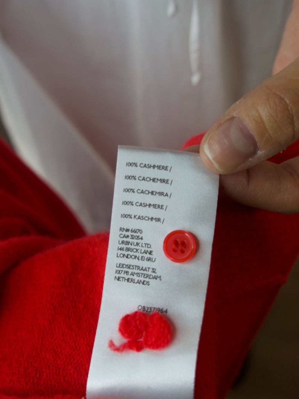 Anthropologie The Cashmere Collection Red Button-Front Cardigan Size L - Picture 8 of 8